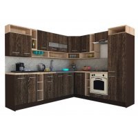 Bucatarie de Colt COSSY NEW DR. 230-260 Wenge / Decor 7648